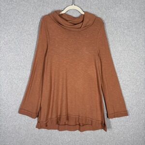 Z Supply Tunic Top Large Cowl Neck Camel‎ Flowy Thin Bell Soft Lounge Comfy Cozy